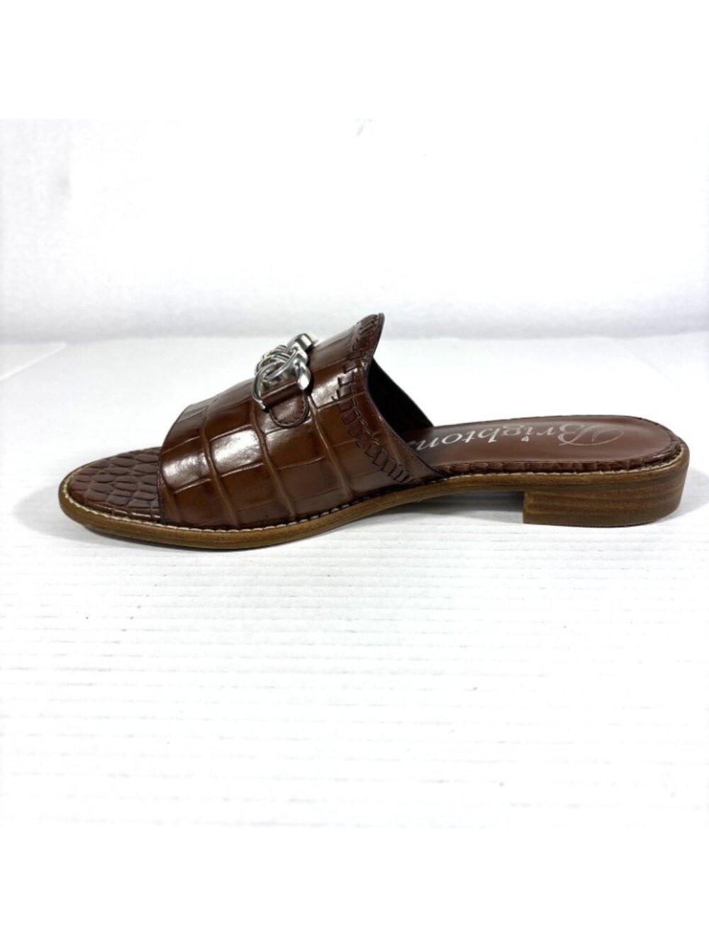 Brighton Nola Brown Leather Slides Sandals Slip On Size 7.5 - Picture 6 of 11